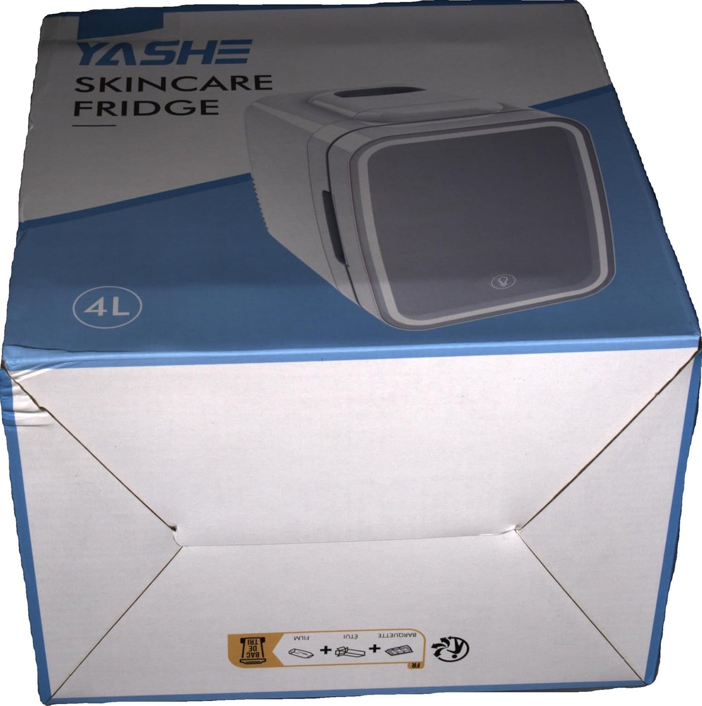 Mini Frigo Pour Chambre, Frigo Skincare Avec Miroir LED, Petit Frigo De 4L Portable, Thermoelectrique Chauffe & Refroidisseur 220V AC / 12V DC Pour Voiture, Bureau, Dortoir (Blanc)