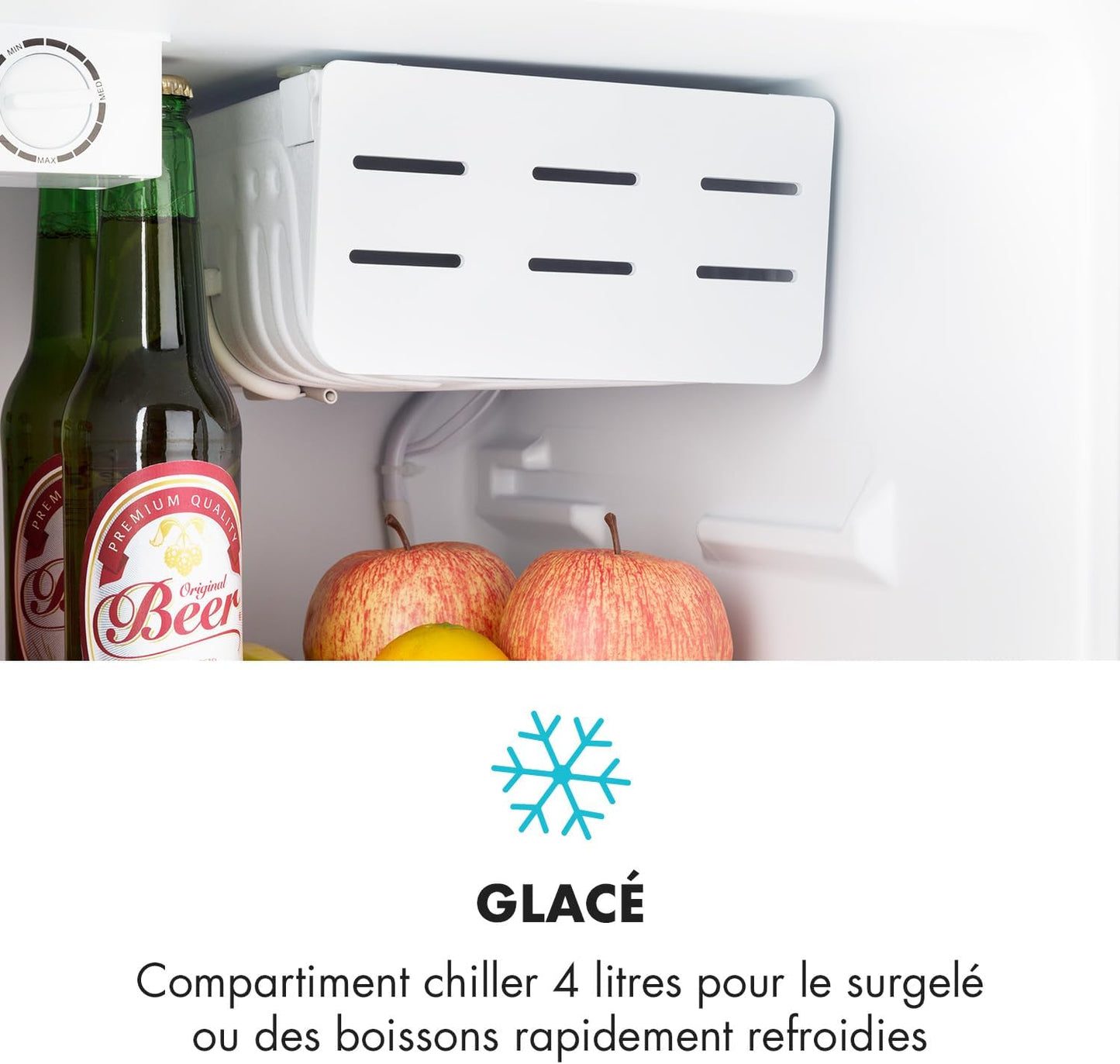 Mini Frigo De Chambre Pour Boissons, Petit Frigo Silencieux, Mini Bar Intérieur, Bières, Petit Refrigerateur Camping, 3 Niveaux Refroidissement, Bac Recepteur, Frigo Cosmetique, 0-10°C, 65L