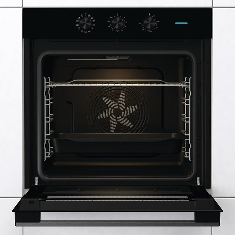 Hisense BI64111AB Four Multifonction Thermoventilé, Cavité XXL 77 Litres, 12 Fonctions De Cuisson, Nettoyage D'Eau Propre, Classe A, Préchauffage Rapide, Fonction Pizza 300 °C, Air Fry