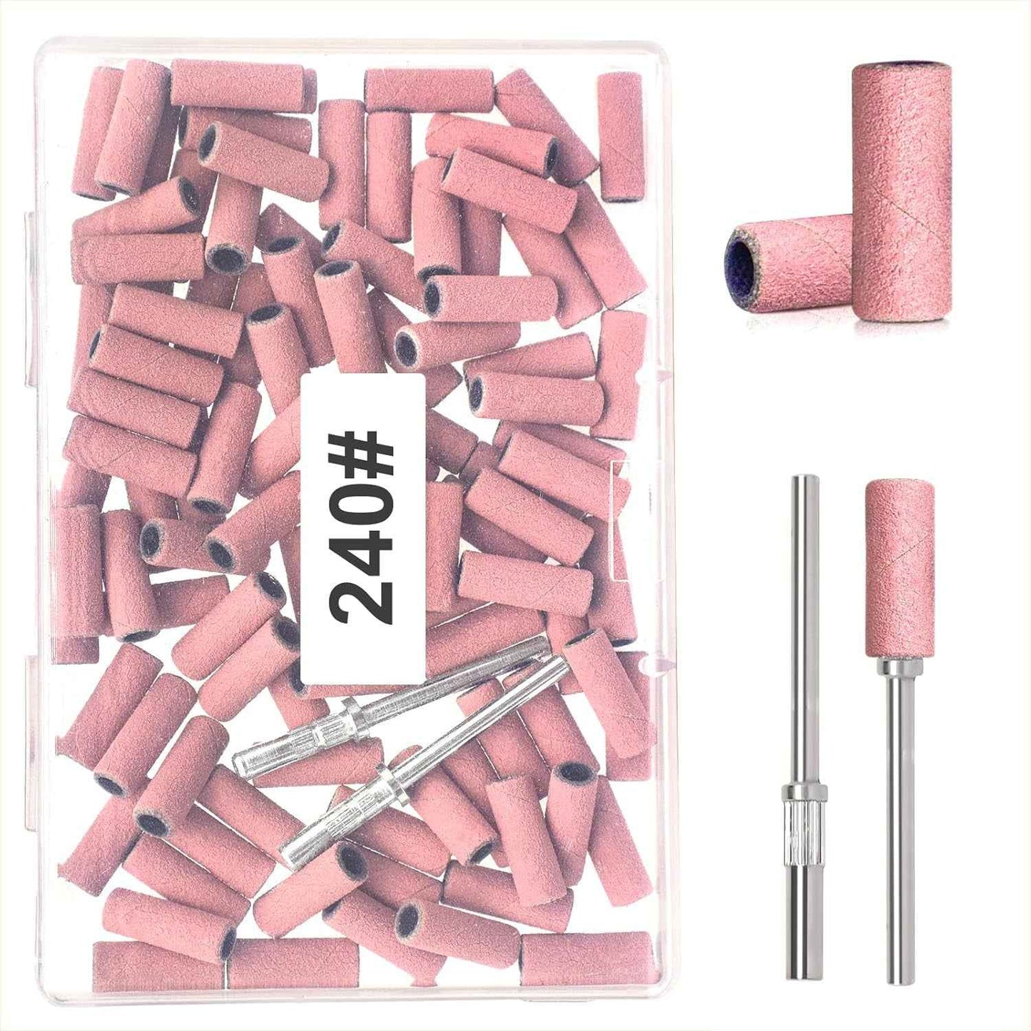 Ponceuse À Ongles, 100Pcs Mini Bands,For Acrylic Nail Gel Removal, Plastic Polishing Manicure,Petites Planches À Polir Les Ongles #240 Rose