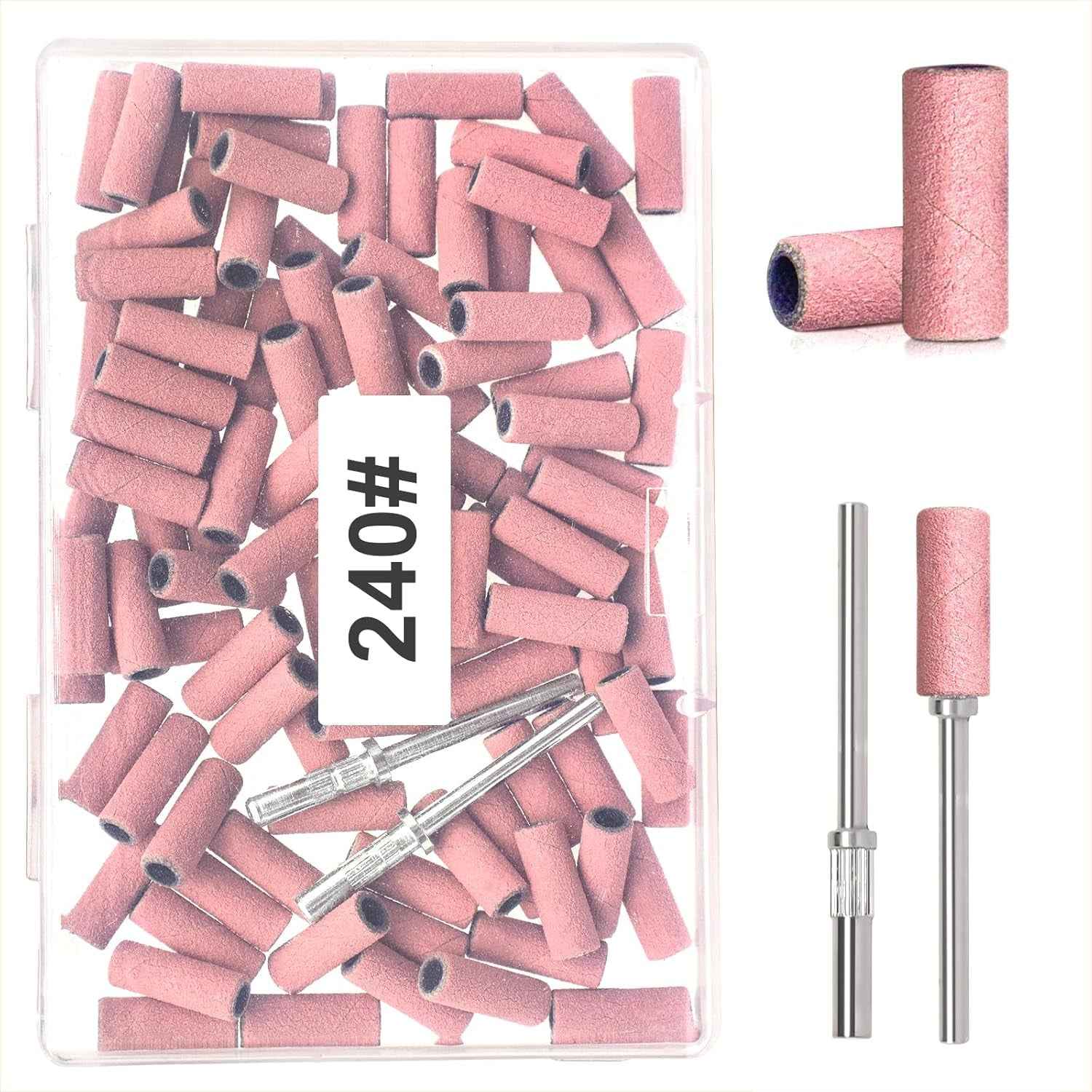 Ponceuse À Ongles, 100Pcs Mini Bands,For Acrylic Nail Gel Removal, Plastic Polishing Manicure,Petites Planches À Polir Les Ongles #240 Rose