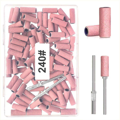 Ponceuse À Ongles, 100Pcs Mini Bands,For Acrylic Nail Gel Removal, Plastic Polishing Manicure,Petites Planches À Polir Les Ongles #240 Rose