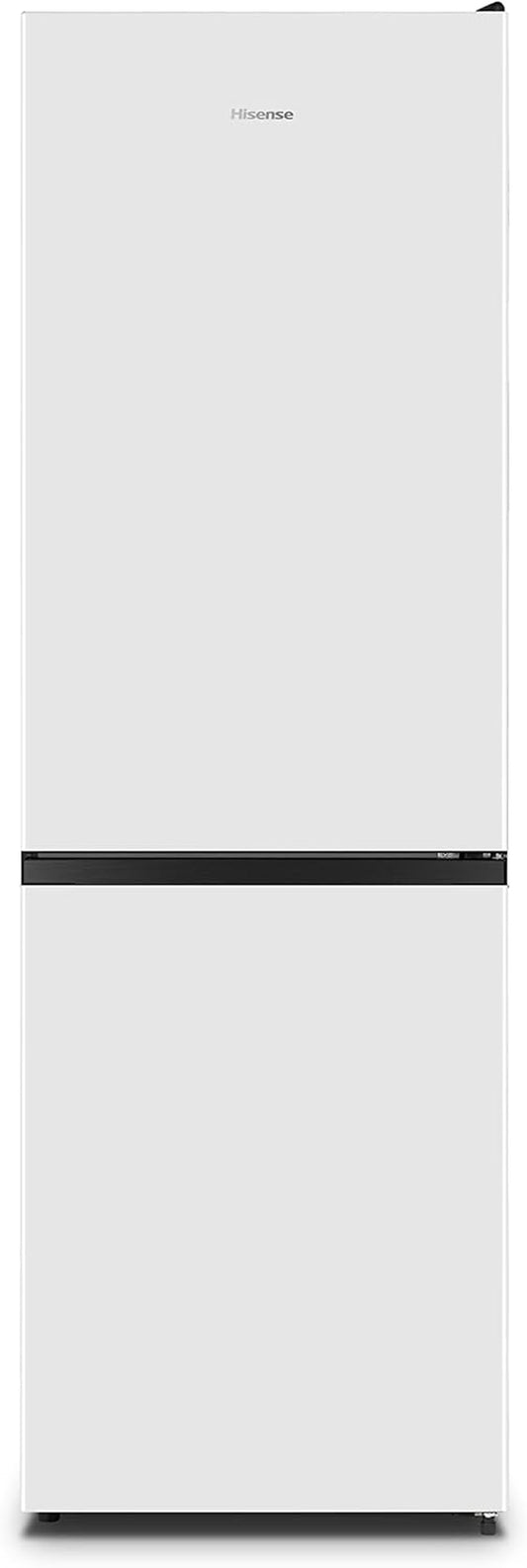 Hisense RB390N4AWE Réfrigérateur Combi, Classe E, Capacité 304 L Avec 186 Cm De Haut, Tiroir Légumes, 4 Étoiles Congélateur, Porte Réversible, Silencieux 39Db, Blanc