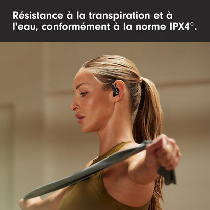 Power Pro 2 Écouteurs Bluetooth Sans Fil- Suppression Du Bruit, Suivi De La Fréquence Cardiaque, IPX4, JusquʼÀ 45H Avec Étui De Recharge, Compatible Apple & Android - Obsidienne