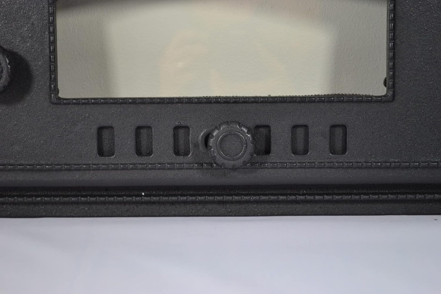 Porte De Four En Fonte Avec Thermomètre 500°C, Verre Résistant À La Chaleur, Ouverture Vers La Droite, Porte À Pizza, Four À Pain, Porte En Pierre, 48,5 X 6,5 X 27,5 Cm, Demi-Rond Peinture Noire