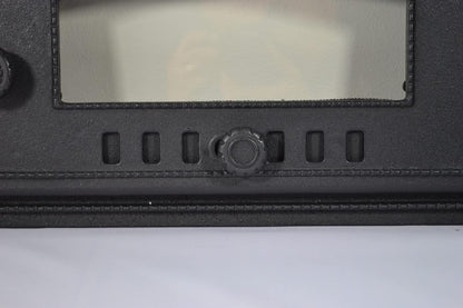 Porte De Four En Fonte Avec Thermomètre 500°C, Verre Résistant À La Chaleur, Ouverture Vers La Droite, Porte À Pizza, Four À Pain, Porte En Pierre, 48,5 X 6,5 X 27,5 Cm, Demi-Rond Peinture Noire