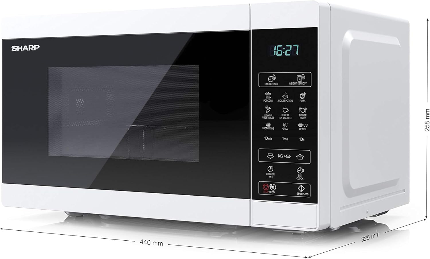 + Gril, YC-MG02EW, Four Micro Ondes, 20 Litres Commandes Numériques Comptoir, Blanc