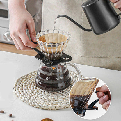 Ensemble De Moulin À Café Manuel De 7 Pièces,Ensemble D'Outils De Brassage De Café Portable,Coffee Grinder Degré Avec Bouilloire 600Ml,Mouture Réglable,Outdoor Travel Picnic（100 Filtres）