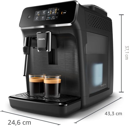 Machine À Café Grain 2200, 2 Boissons, Mousseur À Lait, Noir Mat | Expresso Broyeur Avec Écran Tactile, Mousseur À Lait Classique, Aroma Extract, Broyeur 100% Céramique, App Homeid (EP2220/10)