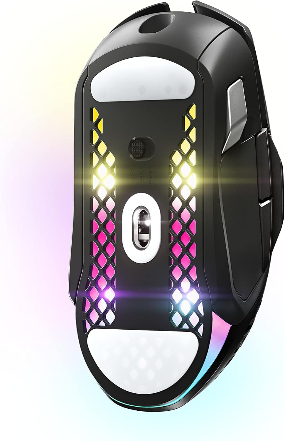 Aerox 5 Wireless - Souris Gaming Perforée RGB - Design Ultra-Léger Et Étanche - 9 Boutons - Bluetooth/2.4 Ghz - Capteur Optique Truemove Air 18K DPI