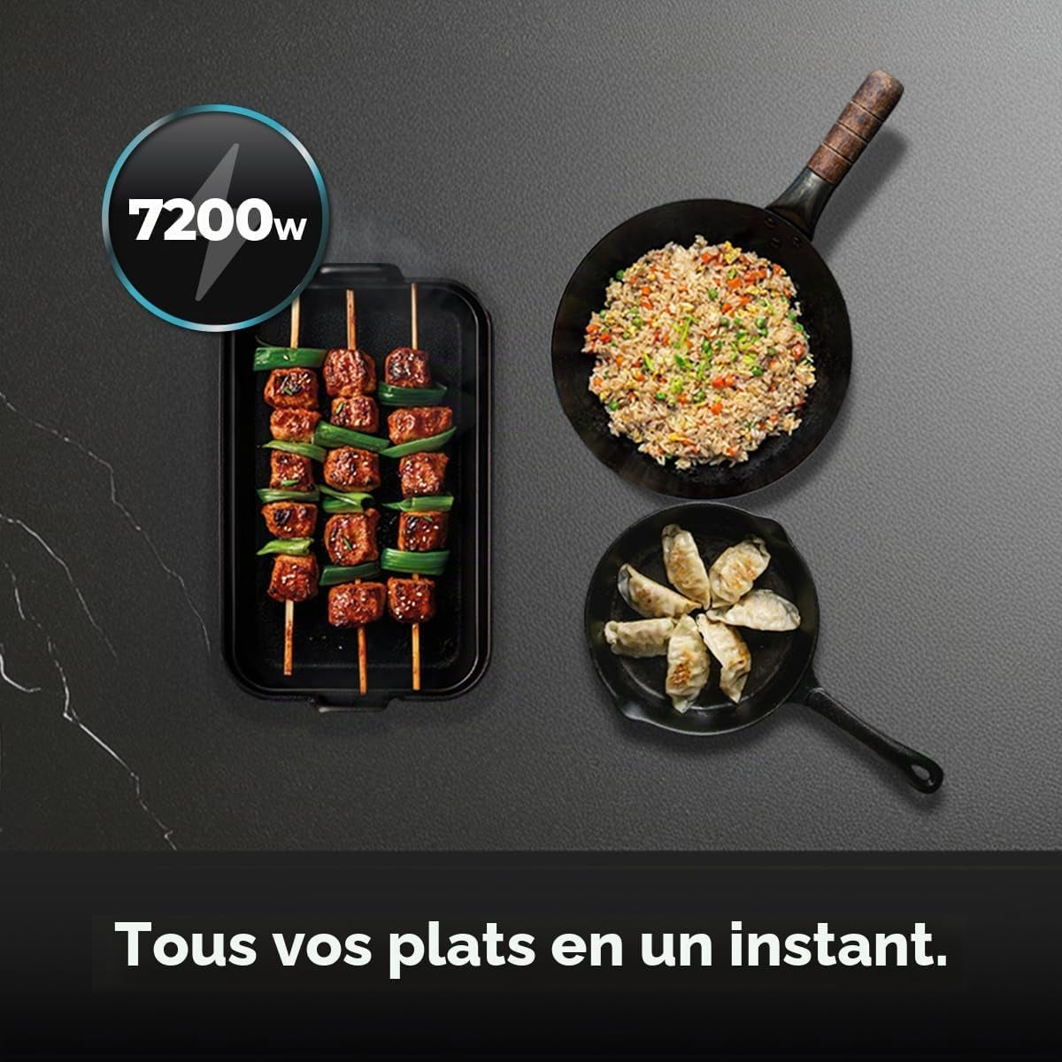 Plaques Invisibles Induction Bolero Squad I 4300 Invisible Fullflex | Puissance 7200 W, Télécommande Avec Slider, 4 Foyers Individuels Ou 2 Zones Flex, 9 Niveaux De Puissance, Fonction Booster