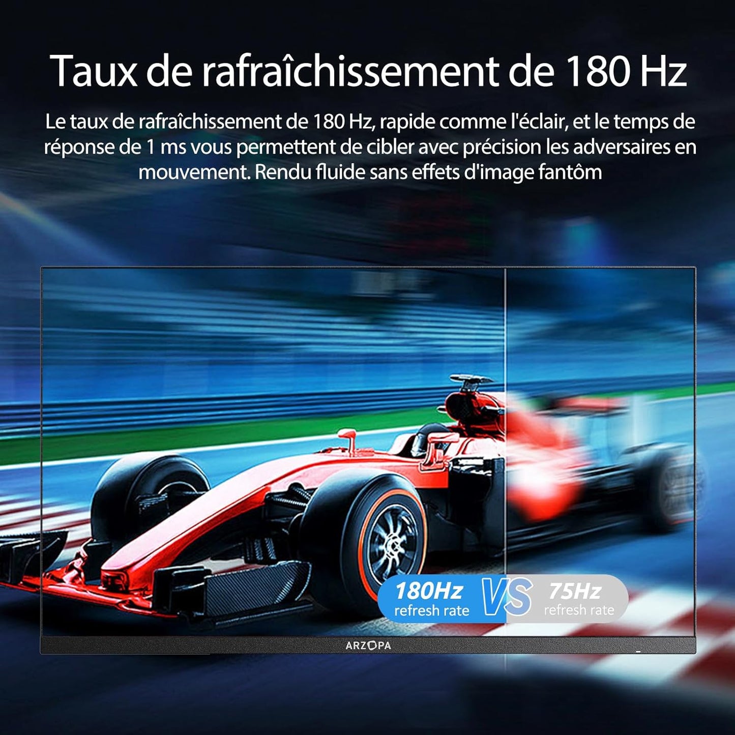 27 Pouces Écran PC Gaming 180Hz - 2K QHD 2560X1440 Ecran PC Gamer 1Ms IPS 115% Srgb Eye Care, Compatible G-Sync, Freesync, VESA Montable Avec Mural, Displayport1.4, HDMI 2.0, Type-C
