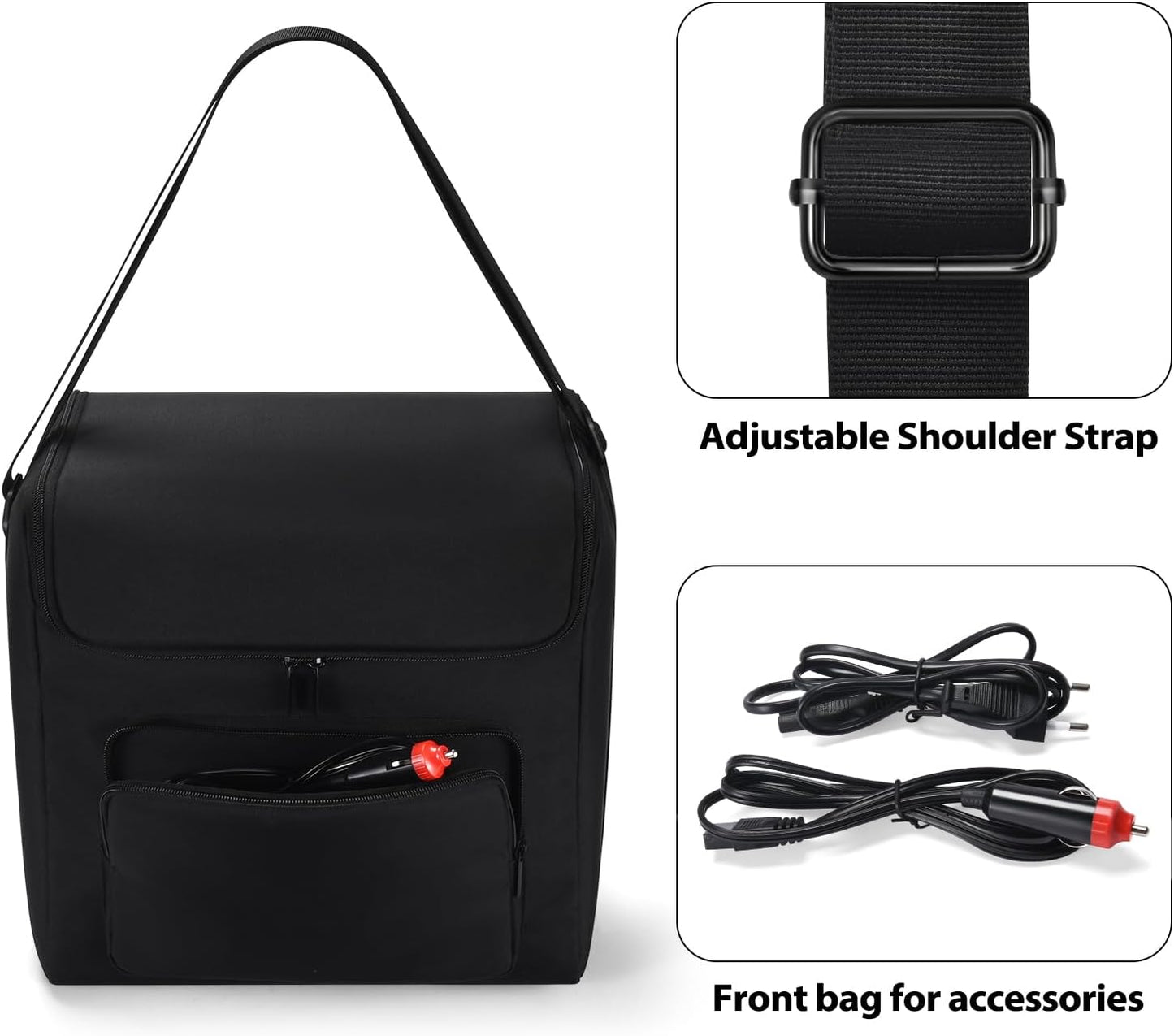 Hzycwgone Sac De Rangement Portable Étui De Transport Housse Pour Mini Frigo Petit Frigo 4L/6 Canettes,Pour Mini Réfrigérateur Voiture,Cosmetique,Chambre,Bureau,Dortoir(Noir)