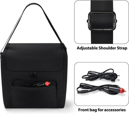 Hzycwgone Sac De Rangement Portable Étui De Transport Housse Pour Mini Frigo Petit Frigo 4L/6 Canettes,Pour Mini Réfrigérateur Voiture,Cosmetique,Chambre,Bureau,Dortoir(Noir)