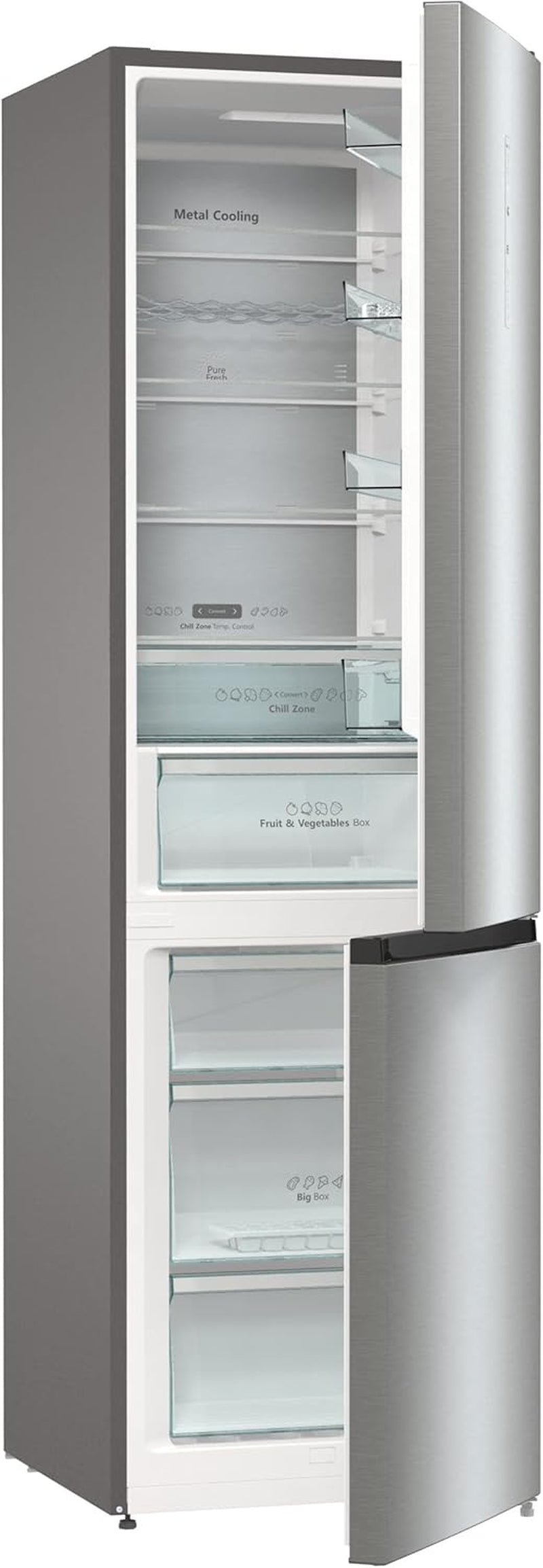 Hisense RB470N4CIC Réfrigérateur Combiné - Nofrostplus, Multiflow 360°, Crispzone, Adapttech, Fastfreeze, Écran LED, Réfrigérateur 255L, Congélateur 106L, 35 Db, 169 Kwh/An, Argent