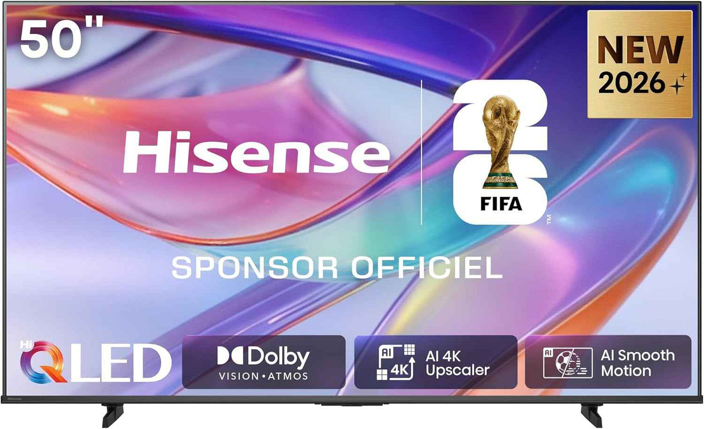 Hisense 50E7DS TV QLED 4K 50" (126 Cm) - Série E7DS - Dolby Vision IQ, 120Hz HSR, Game Mode Plus, Alexa