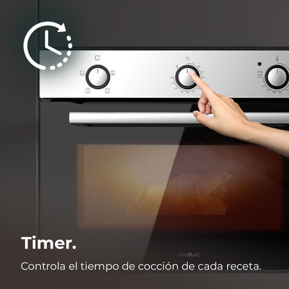 Four Encastrable 45 Cm Bolero Hexa C134500 Inox A. 2600W, Capacité De 56L, Faible Consommation, 4 Fonctions, Minuterie, Nettoyage À La Vapeur, Cuisson À La Vapeur