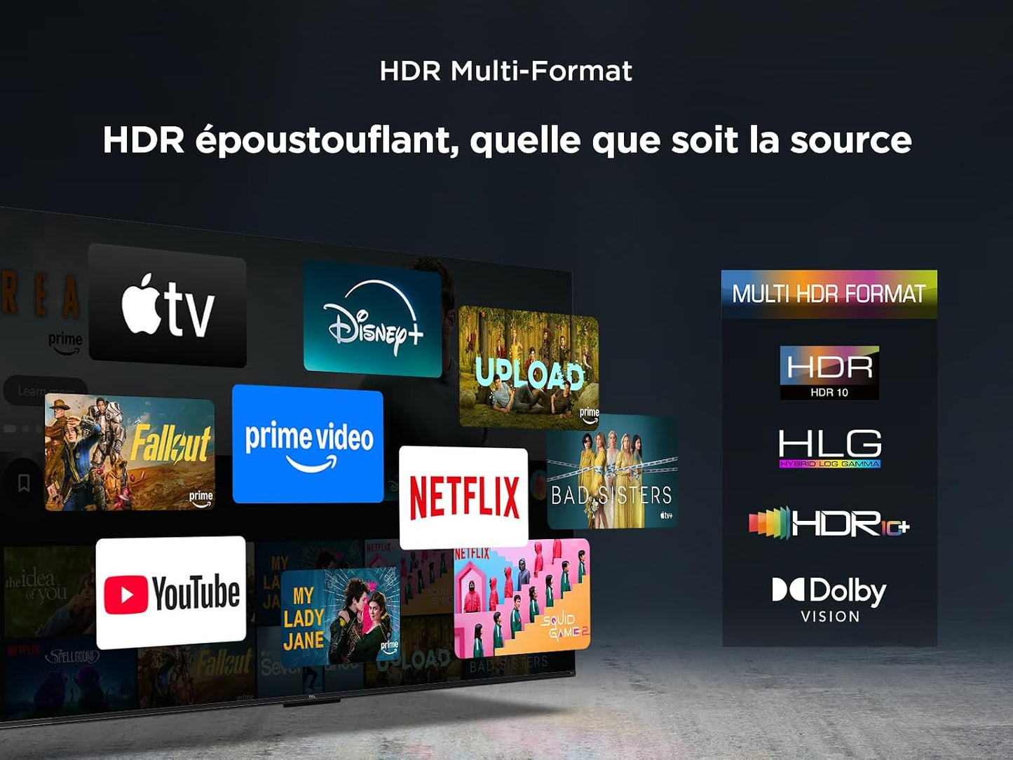 TCL 75T6C 75” QLED 4K HDR TV, Fire TV (Téléviseur Intelligent Avec Dolby Vision Et Atmos, HDR10+, Appuyez Et Demandez À Alexa)