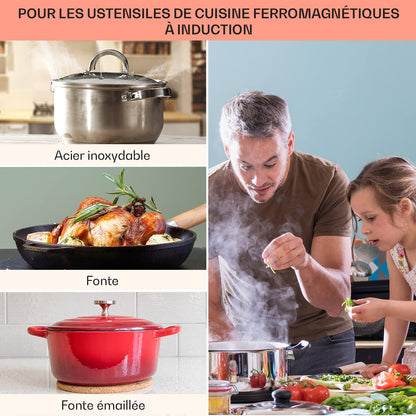 Klarstein Plaque Induction 7000W, Plaque De Cuisson Electrique À Induction, Encastrées 4 Feux, Tables De Cuisson Encastrable, Contrôle Tactile, Rechaud Electrique Pour La Cuisine