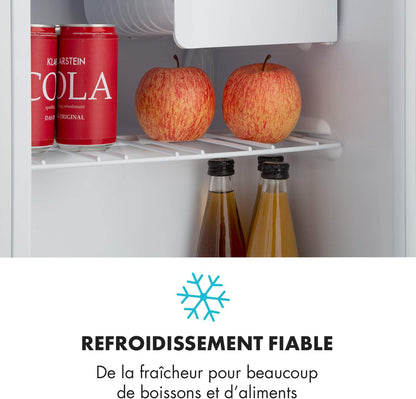 Snoopy Eco - Mini-Réfrigérateur, Peu Encombrant, 46 Litres, Congélateur De 4 Litres, Clayettes Réglables, Parfait Pour Les Petits Ménages - Blanc