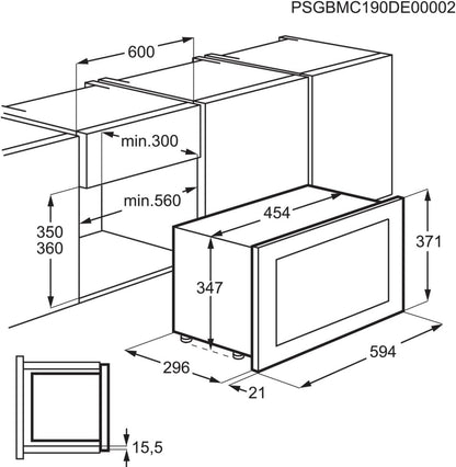 MBB1756DEM Intégré (Placement) Micro-Onde Combiné 17 L 800 W Acier Inoxydable