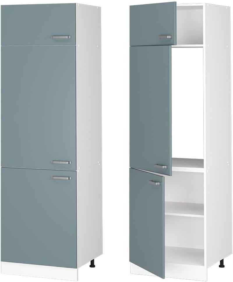 Armoire Pour Frigo R-Line, Bleu-Gris, 60Cm | Pour Une Combinaison Libre Au Sein De Systèmes De Cuisine Modulaires