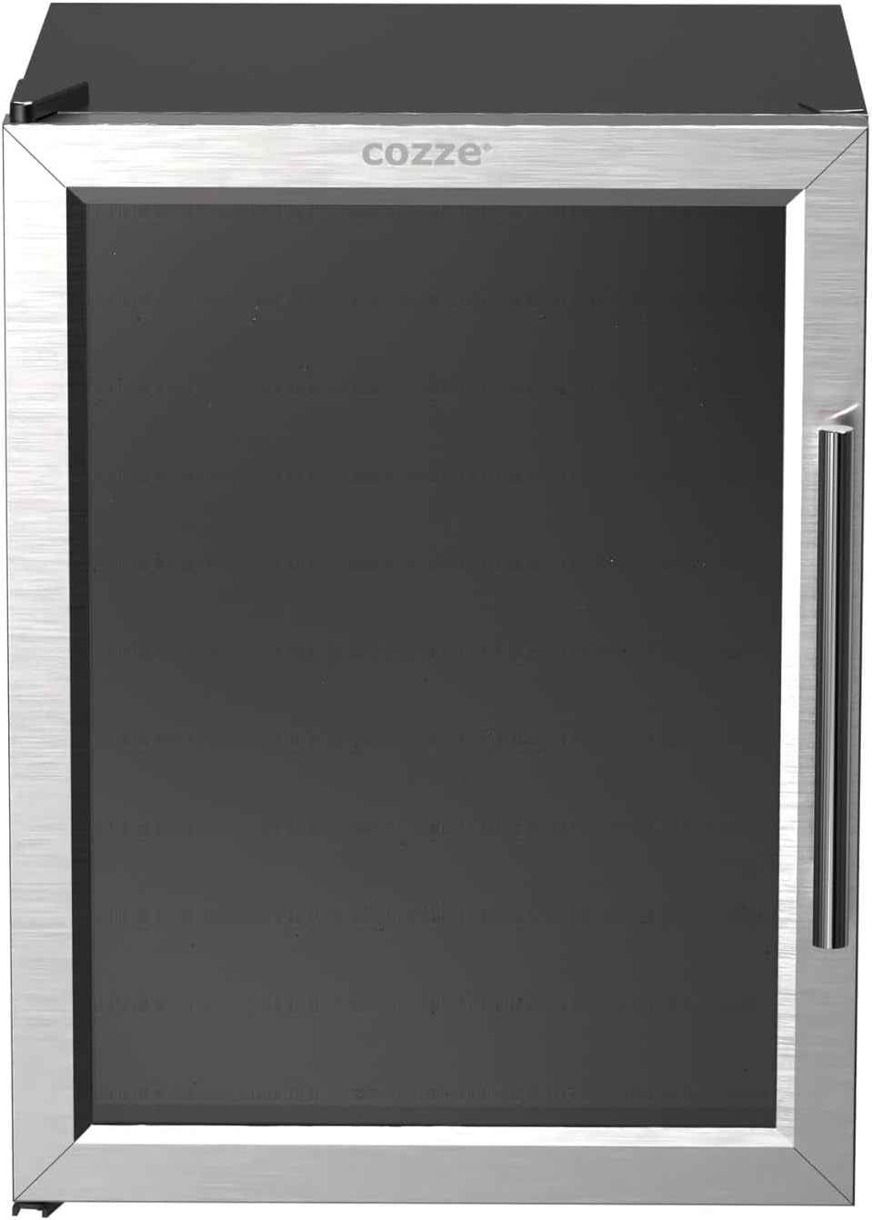 ® Réfrigérateur 60L – Porte Vitrée & Cadre Acier Inoxydable – Frigo Compact Pour Cuisine Extérieure – Silencieux 46Db – Classe Énergétique G – Design Noir