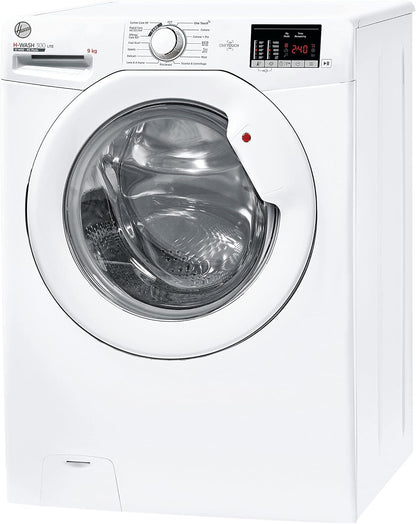 H3W 492DE-11 H-WASH 300 LITE Machine À Laver 9 Kg, 1400 Tours, Connectivité NFC, Charge Avant, Libre Installation, 60 X 52 X 85 Cm, Blanc, Classe D