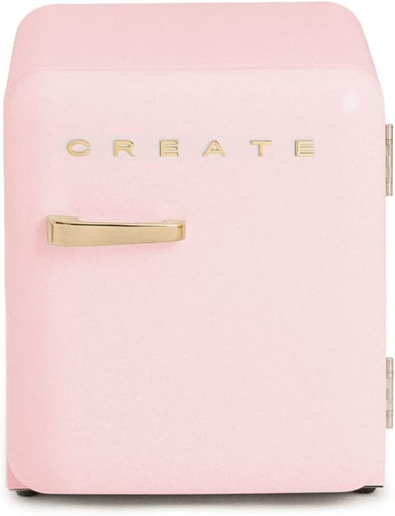 / RETRO FRIDGE 50 Gold/Réfrigérateur Rose Avec Poignée Or/Pratique Et Fonctionnel, Matériaux Résistants