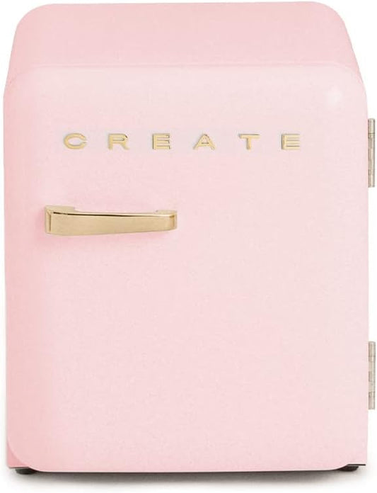 / RETRO FRIDGE 50 Gold/Réfrigérateur Rose Avec Poignée Or/Pratique Et Fonctionnel, Matériaux Résistants