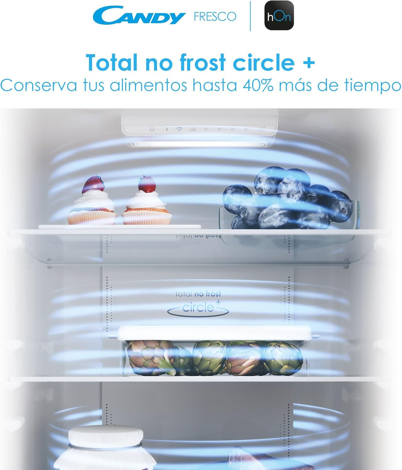 CCE4T618EW Réfrigérateur Combiné - Total Nofrost Circle+, 344L, Stockage Flexible, Wi-Fi, Étagères Safety Glass, Lumières LED, Portes Réversibles, 39 Dba, Classe E, Blanc