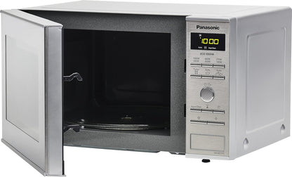 NN-SD27HSUPG Four Micro-Ondes Technologie Inverter Plateau Tournant En Verre, 23L, 1000W, 10 Prog Auto, Décongélation Chaos, 6 Puissances, Minuterie, Affichage LED, Acier Inoxydable Argent