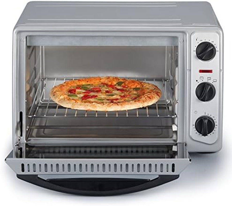 Mini-Four 20 L Avec Grille Et Plaque De Cuisson Incluses, Four Posable 1 500 W Design Simple Et Élégant, Mini-Four Électrique Avec Minuteur 60 Min, Argent, to 2045