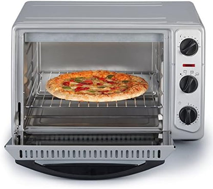 Mini-Four 20 L Avec Grille Et Plaque De Cuisson Incluses, Four Posable 1 500 W Design Simple Et Élégant, Mini-Four Électrique Avec Minuteur 60 Min, Argent, to 2045