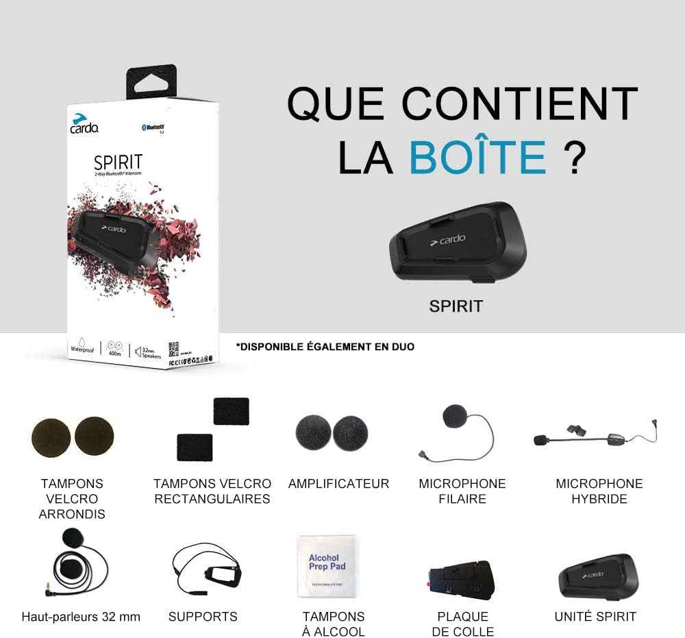 Spirit, Système De Communication Bluetooth Pour Casque De Moto - 1 Unité