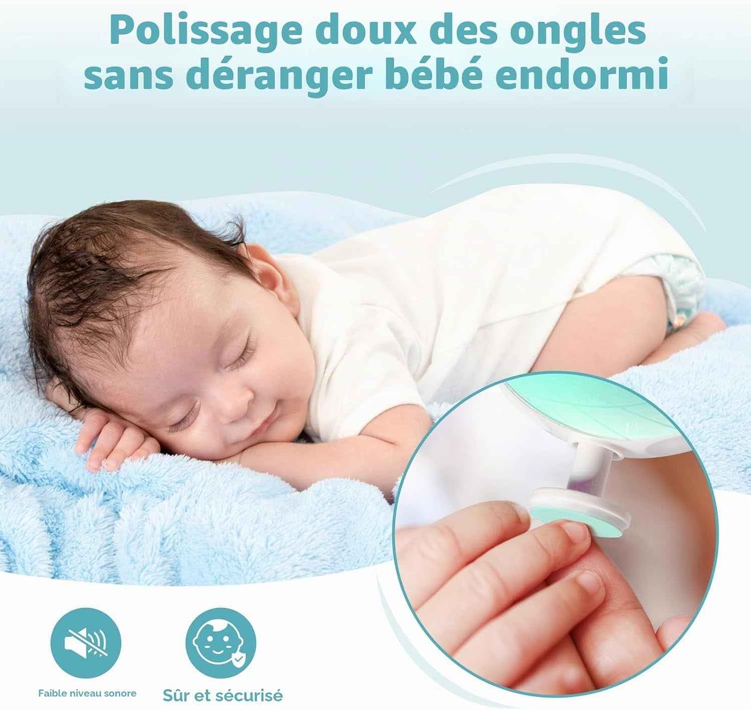 Lime Ongle Bebe, Lime a Ongle Electrique Bebe 6 En 1 Pour Enfants De Tous Âges, Vert | Faible Bruit, Pour Nouveau-Nés, Bébés, Enfants Et Adultes, Pour Le Soin Quotidien Des Ongles, Compacte Et Portable, Verte