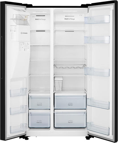 Hisense RS694N4TFE Frigo Américain Autoportante 562 L E Noir