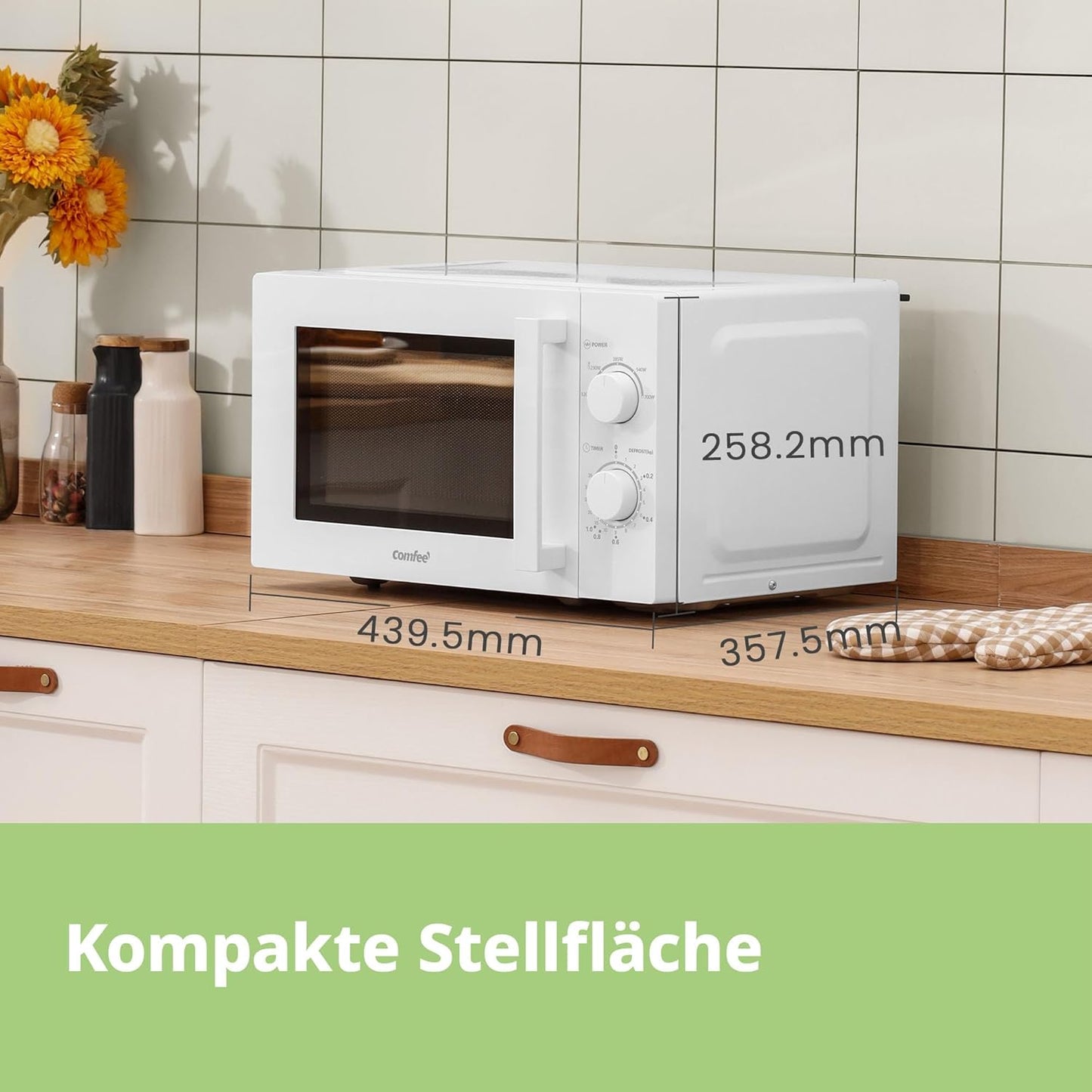 CMSN 20 Wh Micro-Ondes, 5 Niveaux De Puissance, Éclairage Intérieur, Dégivrage Facile, Easy Degivrage, Plateau Rotatif À 360 °, 20 L/700 W, Mécanique, Blanc