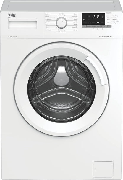 Beko - WUX71232WI-IT - Machine À Laver Standard 7 Kg, 1200 Tr/Min, 15 Programmes, Écran Smart Touch - Blanc, 60 X 49 X H84 Cm