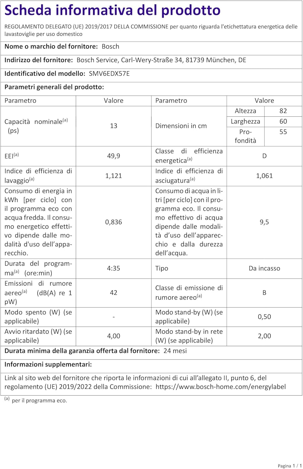 Électroménager SMV6EDX57E Série 6 Lave-Vaisselle Entièrement Intégré 60 Cm