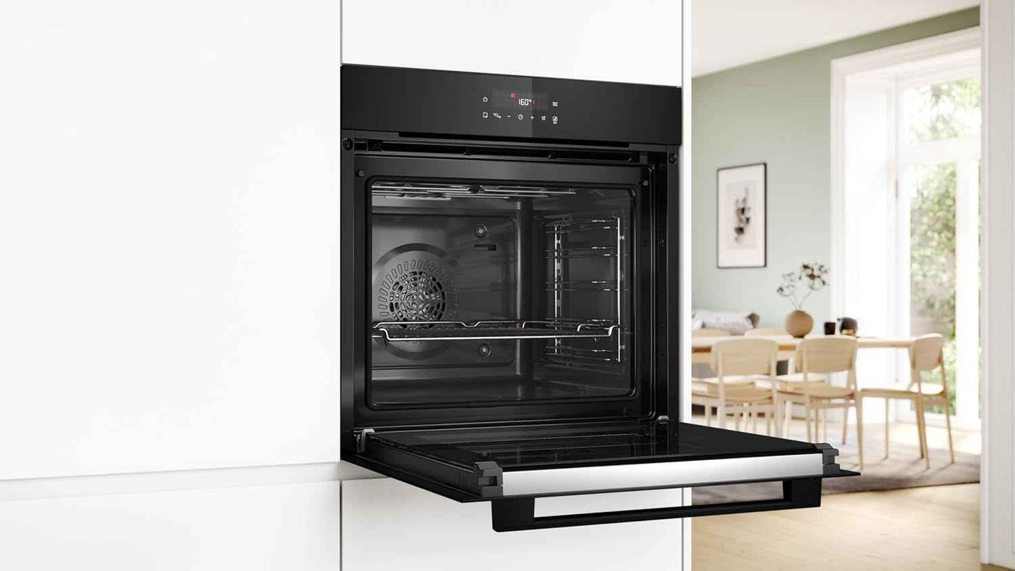 Bosch HBA571BB4 Série 2 Four Encastrable 60 X 60 Cm 71 L Espace De Cuisson 71 L Auto-Nettoyage À Pyrolyse Autopilot 10 Programmes Air Chaud 3D Contrôle Tactile LED Noir