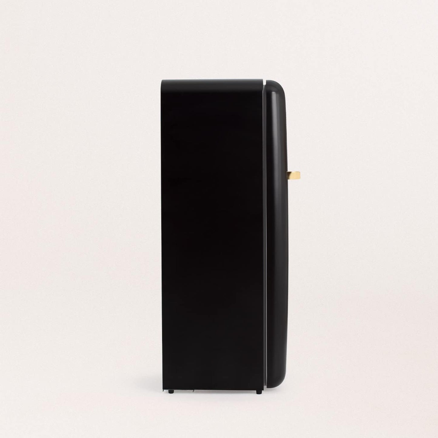 / RETRO FRIDGE 150 Gold/Réfrigérateur Noir Avec Poignée Dorée Et Congélateur 281L / 102W, Faible Consommation, 150 Cm, 3 Étagères, Régulateur De Température, 60X60X150 Cm