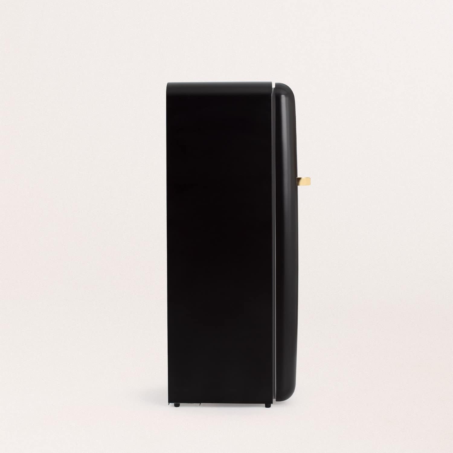/ RETRO FRIDGE 150 Gold/Réfrigérateur Noir Avec Poignée Dorée Et Congélateur 281L / 102W, Faible Consommation, 150 Cm, 3 Étagères, Régulateur De Température, 60X60X150 Cm