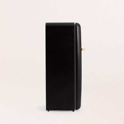 / RETRO FRIDGE 150 Gold/Réfrigérateur Noir Avec Poignée Dorée Et Congélateur 281L / 102W, Faible Consommation, 150 Cm, 3 Étagères, Régulateur De Température, 60X60X150 Cm