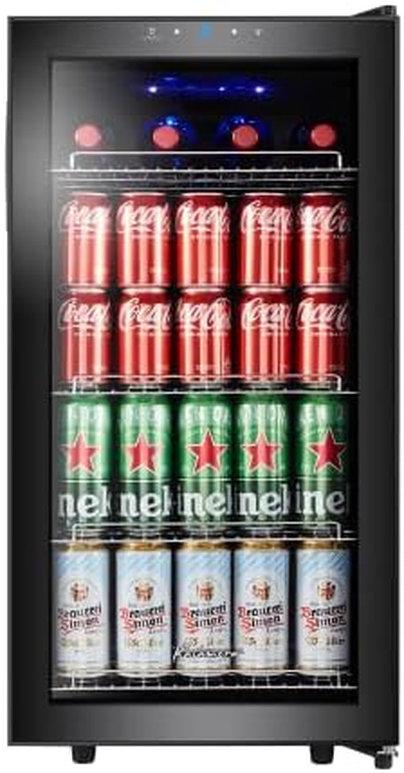 Réfrigérateur À Boissons KRC-86GE Avec Panneau De Commande Tactile, Zone De Refroidissement 3-18°C, Réfrigérateur À Bouteilles 86 Litres, Éclairage Intérieur LED Bleu, 41 Db
