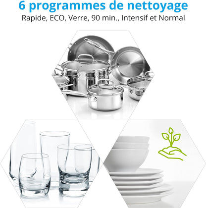 Lave-Vaisselle De Table (Capacité 6 Couverts, 7 Programmes De Nettoyage, Affichage LED, 47 Db, MD37496) Blanc
