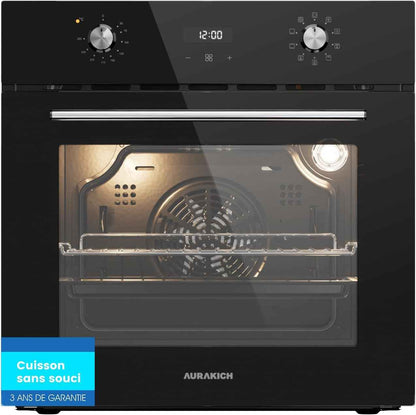 Four Encastrable 60 Cm, Capacité 70 L, Noir | Chaleur Tournante 4D, 8 Modes De Cuisson, Chauffe Rapide, Minuterie Et Sécurité Enfant, Classe Énergétique A, Garantie 3 Ans