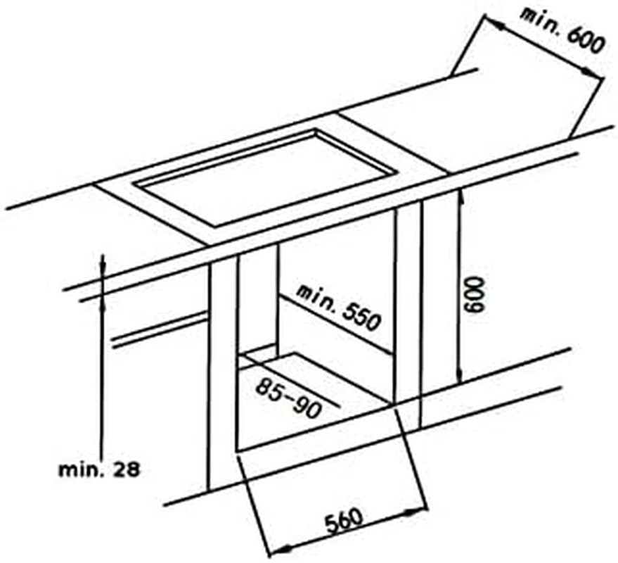 PKM Set De Cuisinières Électriques Four Recirculation Vitrocéramique Plaque De Cuisson Sans Cadre