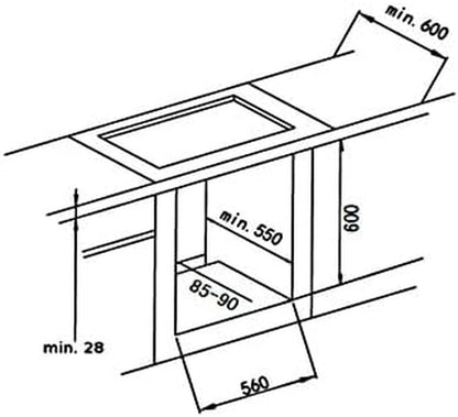 PKM Set De Cuisinières Électriques Four Recirculation Vitrocéramique Plaque De Cuisson Sans Cadre