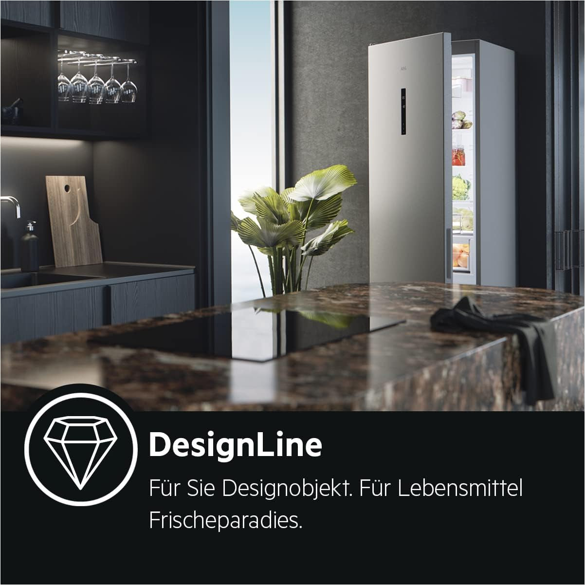 RCB736D5MB Réfrigérateur-Congélateur Autonome/Série 8000 Avec Cooling 360° / 2010 Mm/Partie Congélateur En Bas / 366 L/Nofrost/Couleur : Black Stainless Steel, Côtés Gris Foncé/D